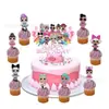 Nuevos fabricantes de tarjetas de pastel de muñecas LOL surprise transfronterizas, decoración para toppers de pastel de fiesta de cumpleaños infantil