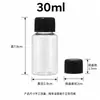 En Stock Suministro Directo Botellas de Plástico Transparente de Hombro Redondo Botellas Dispensadoras de Muestras para Mascotas Botellas de Almacenamiento de Reactivos Ordinarias de Plástico Negro y Blanco con Tapa de Rosca