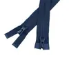 Zíper Duplo Duas Vias YKK Nº 5 de Resina em Formato de Amêndoa Preto e Branco de Plástico para Controle de Acesso e Jaquetas de Penas