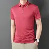 Camiseta de manga corta para hombre algodón mercerizado cuello de sol verano nueva camiseta casual moda ins marca de moda color liso polo