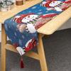 2025 Novo Produto Transfronteiriço Caminho de Mesa de Desenho Animado com Franjas Tricotadas Papai Noel Boneco de Neve Toalha de Mesa Decoração de Mesa de Jantar Tapete Isolante