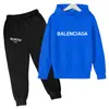 Temporada 9 de Estación Independiente 2024 Conjunto de Sudadera con Capucha para Niños Marca de Moda Letra BALENCIA Estilo Urbano Forro Polar Wei Yi Tong T
