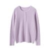 Suéter Pulóver de Punto Canalé con Cuello Redondo, Nuevo Estilo Otoño e Invierno, Top Suave y Agradable para la Piel para Mujer, Camiseta Básica de Cachemir de Punto de Color Sólido