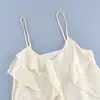 Conjunto Casual de Moda Nova Europeu e Americano Transfronteiriço Primavera/Verão 2026 com Camisola com Babados e Calça Longa Feminina para um Look Elegante no Trajeto para o Trabalho