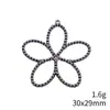 30x29mm 1,6g Prata Antiga Zakka Acessórios Retrô Pingente de Flor Vazada