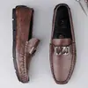 Zapatos de Hombre de Piel Genuina 2026 Nuevo Estilo Zapatos de Negocios Británicos Transpirables Suela Suave Zapatos Casuales Mocasines Slip-on Hombre