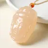 Mineral de Jade Grado A Jade Afgano Raíz de Loto Almidón Buda Guanyin Colgante Tallado en Jade Imitación Material de Qinghai Colgante Jade