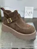 2026 Botas de invierno gruesas y de suela gruesa para mujer, estilo coreano, modernas, nuevas, forradas de forro polar, con plataforma, versátiles, de moda, tipo Birkenstock