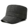 Gorra de Invierno para Hombre Estilo Papá Protección contra el Frío Protección para los Oídos Gorra de Copa Plana para Hombres de Mediana Edad y Mayores Abuelo Hombre Mayor Gorra Gruesa de Algodón Cálida con Terciopelo