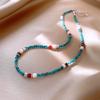 Collar geométrico ovalado con flor de circón Dongdaemun, exquisito collar de clavícula de estilo frío, ligero y lujoso de alta gama para mujer.