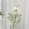 Flor de cosmos artificial fresca y sencilla de 4 cabezas, adorno de decoración del hogar, flor artificial para arreglo de boda y accesorios de fotografía.