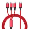Cable de datos PD de dos a tres USB a tipo-c revolución tres en uno cable de carga para coche cable de carga para teléfono móvil multiusos