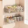 Cesta de Verduras de Pared Usada para Cocina, Estante de Almacenamiento de Pared sin Taladro, Cesta de Almacenamiento para Cebolletas, Jengibre, Ajo y Condimentos Junto al Fregadero
