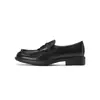 Mocasines de Piel de Becerro de Primera Capa para Mujer, Estilo Nuevo Otoño e Invierno, Piel Genuina por Dentro y por Fuera, Punta Redonda, Tacón Medio Grueso, Zapatos Planos Bajos para Mujer
