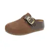 Mules de Cuña Interior Aumentadora con Hebilla Retro Otoño 2026 Merade Suela Gruesa Slip-on Punta Cerrada Medias Zapatillas para Mujer
