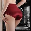 Ropa Interior Femenina de Satén Sedoso Casual de Deseo Puro, Cintura Media, Encaje de Malla Empalmado, Semi-Transparente, Color Nude, Transpirable, Bragas para Mujer