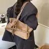 Bolsa de Ombro Grande e Elegante para o Dia a Dia de Mulheres, Nova Moda 2025 com Textura, Bolsa Tote Estudantil para Aula