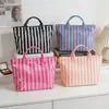 Bolso de mano de PVC a rayas transfronterizo nuevo, bolso de mano elegante y ligero, bolso de hombro portátil de gran capacidad para viajes
