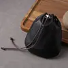 Bolsa de cordón de piel de vaca con patrón de lichi para monedas, accesorios pequeños, bolsa de la suerte, bolsa de almacenamiento, tarjetero y monedero, piel genuina