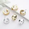 Pendientes de C-shape de Moda con Sentido de Diseño de Nicho para Mujer, Pendientes de Botón Versátiles y Modernos, Pendientes de Botón Geométricos, Joyería de Oreja Exquisita y Elegante para Mujer