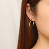 Brincos IMI Simples Exagerados de Diamante Slim para Orelha Femininos de Alto Senso Aço Titânio Novo Design Nicho Brincos de Pino YE227