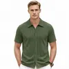 Comercio Exterior Transfronterizo Ropa de Hombre Verano Hombres Tejido de Punto Hueco Estilo Europeo y Americano Solapa Manga Corta Cárdigan Camisa Polo Sj0065