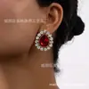 Pendientes Sencillos de Ojo de Gato con Diamantes, Pendientes Estilo Palacio Europeo y Americano, Pendientes Femeninos Retro Estilo Hong Kong