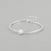 Pulsera de Plata de Ley S925 Retro Geométrica Plata Rota Perla Estilo Hada Natural Barroca Plata Rota Joyería de Mano
