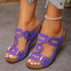Pantuflas de Verano con Hebilla Calada de Gran Tamaño Transfronterizas Europeas y Americanas para Mujer 2025 Nuevas Sandalias de Playa Ligeras de Moda con Suela Gruesa