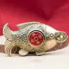 Peixe Fortuna Giratório de Latão, um Brinquedo Portátil para Alívio do Estresse, Ornamento de Decoração Artesanal de Cobre