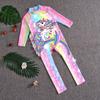 Verão 2025 Novo Roupa de Banho Infantil Calças de Manga Longa Proteção Solar Roupa de Banho para Meninas Desenho Animado Meninas