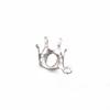 En stock mayoreo copa de garra de acero inoxidable con base de anillo 5-8mm seis garras soporte redondo base de diamante de circonita accesorios DIY