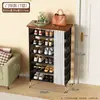 Sapateira simples para casa, multicamadas, para entrada, porta, interior, à prova de poeira, com porta, armário de sapatos, prateleira de armazenamento para dormitório e aluguel