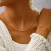 Conjunto de Joyería de Acero Inoxidable Nariz de Cerdo, Moderno y Sencillo, Collar Chapado en Oro de 18 Quilates, Unisex, Sensación de Alta Gama