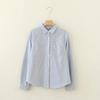 Nova Camisa Listrada Fresca Artística Solta de Outono e Primavera Manga Longa Oxford Branca e Azul Feminina