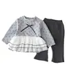 Conjunto de Ropa de Primavera para Bebé Niña, Ropa Elegante para Niños, Ropa de Moda para Bebés para Primavera y Otoño, Sudadera con Cuello Redondo, Conjunto de Dos Piezas de Manga Larga