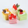 Pegatinas de Refrigerador de Cupcakes de Simulación de PU Pastel Pequeño de Crema Francesa Falsa Props para Sesión de Fotos de Comida Decoración de Ventana