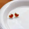 Colar Europeu e Americano INS em Formato de Coração para Mulheres 18K Design de Nicho Elegante Versátil Cor de Gota de Óleo Concha Corrente para Clavícula Luxo Leve