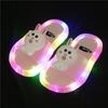 Internet Celebridade Luminosa Chinelos Infantis Moda Sapatos de Cristal Luzes Brilhantes Chinelos de Luz para Meninos e Meninas
