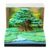 Árbol de Regalos Culturales Creativos Transfronterizos Escultura de Papel Casa del Árbol Calendario Decoración de Escritorio de Oficina Bloc de Notas Estéreo 3D