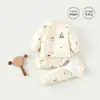 Conjunto de Roupas de Algodão para Bebê Outono e Inverno Conjunto Separado Quente Espesso Estiloso para Sair Jaqueta de Algodão para Recém-nascido Roupas de Inverno Roupas de Ano Novo