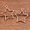 17 Estilos de Accesorios para Joyería DIY de Aleación Chapada en Oro Rosa, Colgantes con Forma de Luna, Redondos, Corazón, Encantadores Diseños Huecos de Resina
