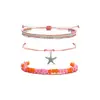 Pulseira Amazon Little Dolphin Corda Trançada Ajustável Concha Bracelete Boêmio Pulseira de Verão para Praia