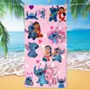 Toalla de Playa con Estampado de Stitch Lindo de Dibujos Animados y Anime, Toalla de Baño de Microfibra Secado Rápido Transfronteriza, Toalla de Playa Espesa