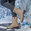 Botines de talla grande para comercio exterior, nuevo estilo otoño e invierno 2026, forrados de felpa, suela gruesa, tacón alto, estilo europeo y americano, elegantes botines estilo Martin para mujer
