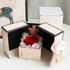 Caja de Regalo de Flores Eternas Transfronteriza Producto Terminado, Regalo del Día de San Valentín Chino, Caja de Regalo de Osito y Flores de Rosa para Enamorados, Caja de Joyería, Regalo del Día de San Valentín