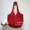 Bolsa feminina de algodão trançado 2025, nova bolsa de ombro vazada de malha, estilo preguiçoso, bolsa de praia para férias à beira-mar