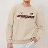 Suéter pesado de 320g para hombre, primavera y otoño, forrado de polar cálido, cuello redondo, blanco, top sin capucha, holgado, tendencia, camiseta de manga larga