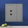 Tomada de Parede Cinza Versão Hong Kong e Austrália Tomada Estilo Britânico 13A com Painel de Interruptores de Carregamento Tipo-C+USB para Exportação