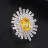 Mercadorias em liquidação anel de zircônia colorida com diamante completo embutido joias exageradas transfronteiriças anel de zircônia novos fabricantes feminino